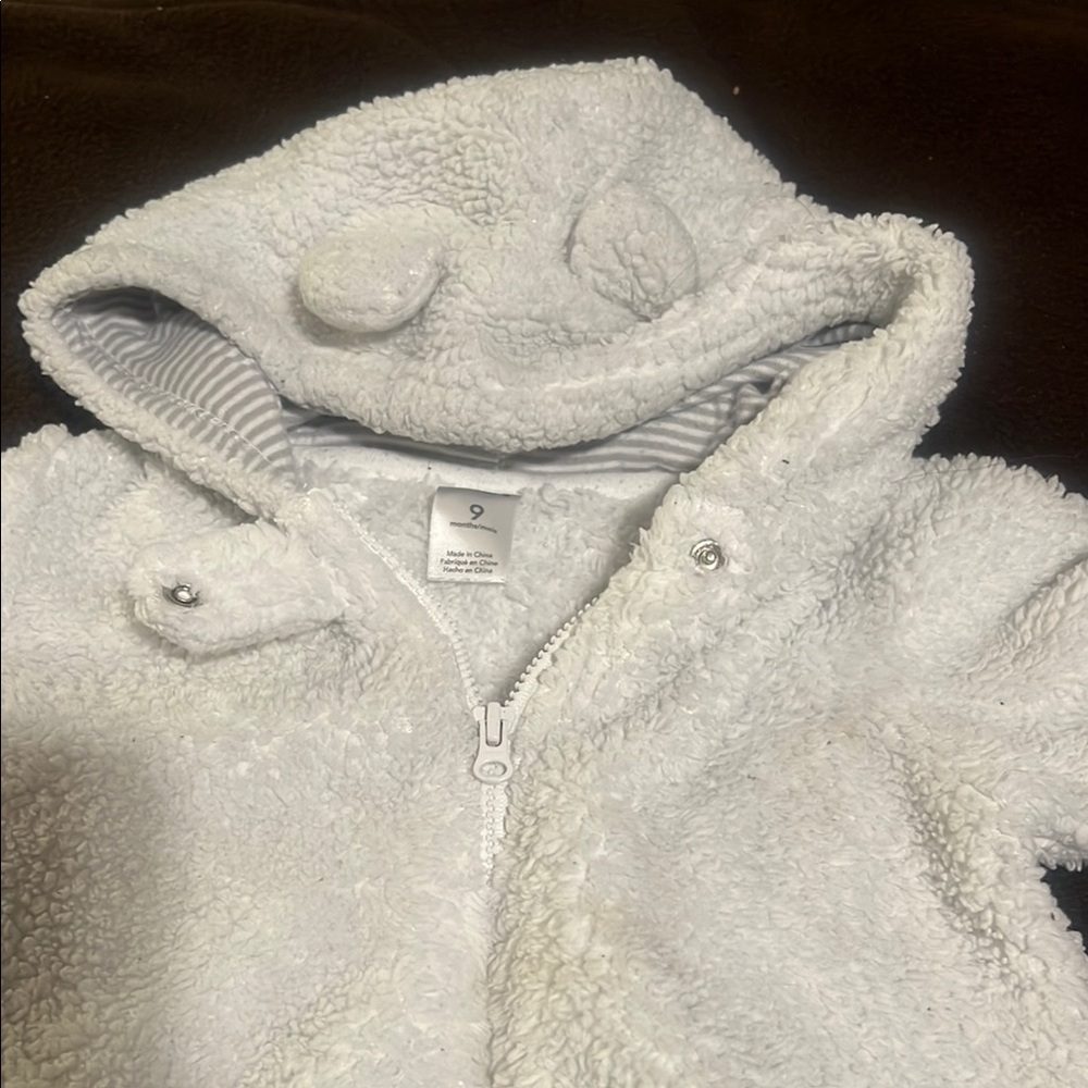 Carter's White Fuzzy Footie